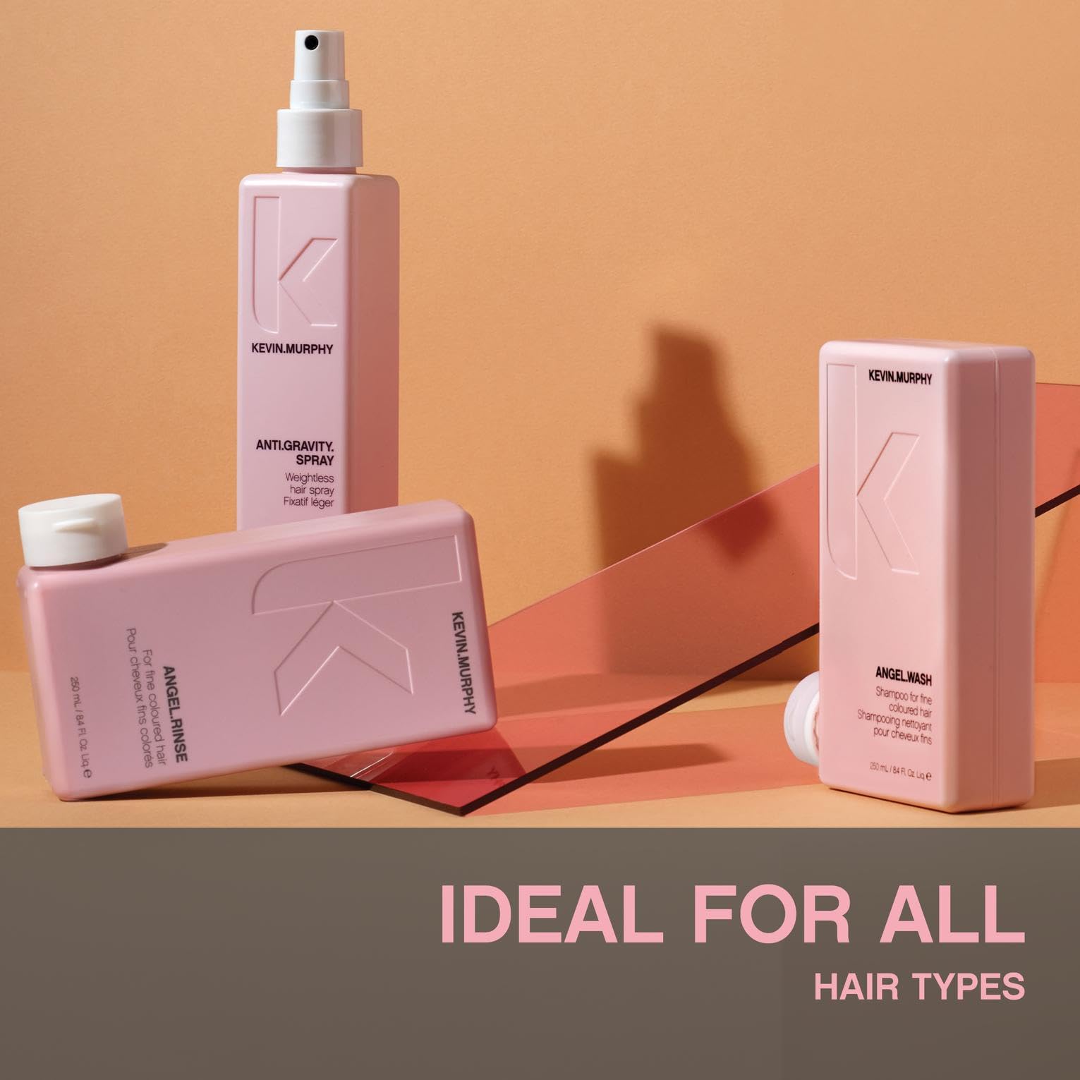 KEVIN.MURPHY duo staged in bathroom setting to show everyday use and styling convenience