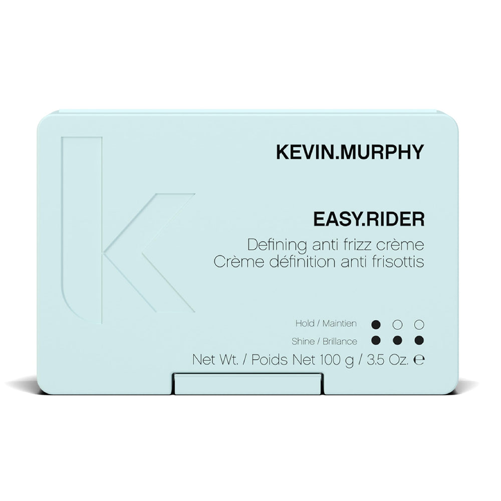 KEVIN.MURPHY EASY.RIDER front jar showing the product label and compact packaging benefit