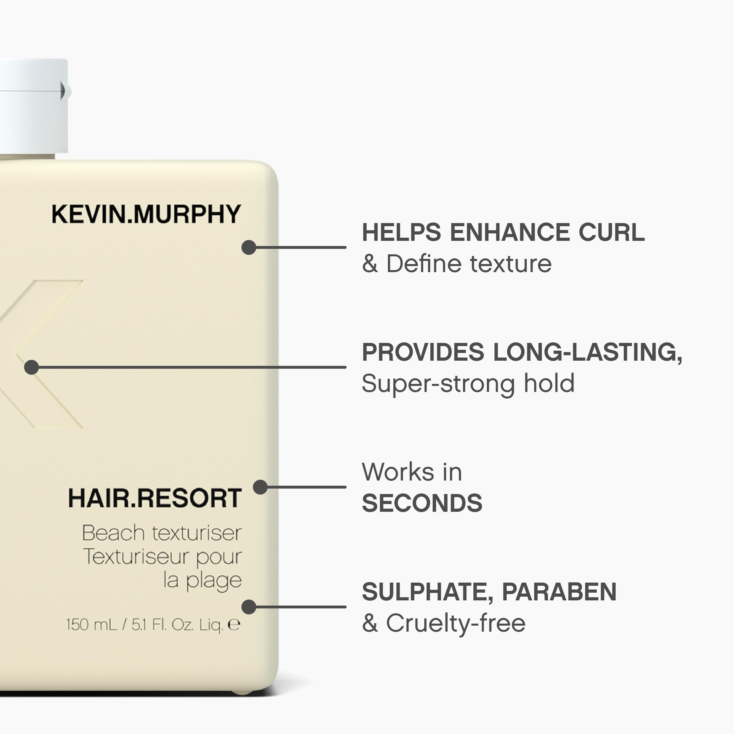 KEVIN.MURPHY product applied to hands demonstrating smooth spread and styling ease