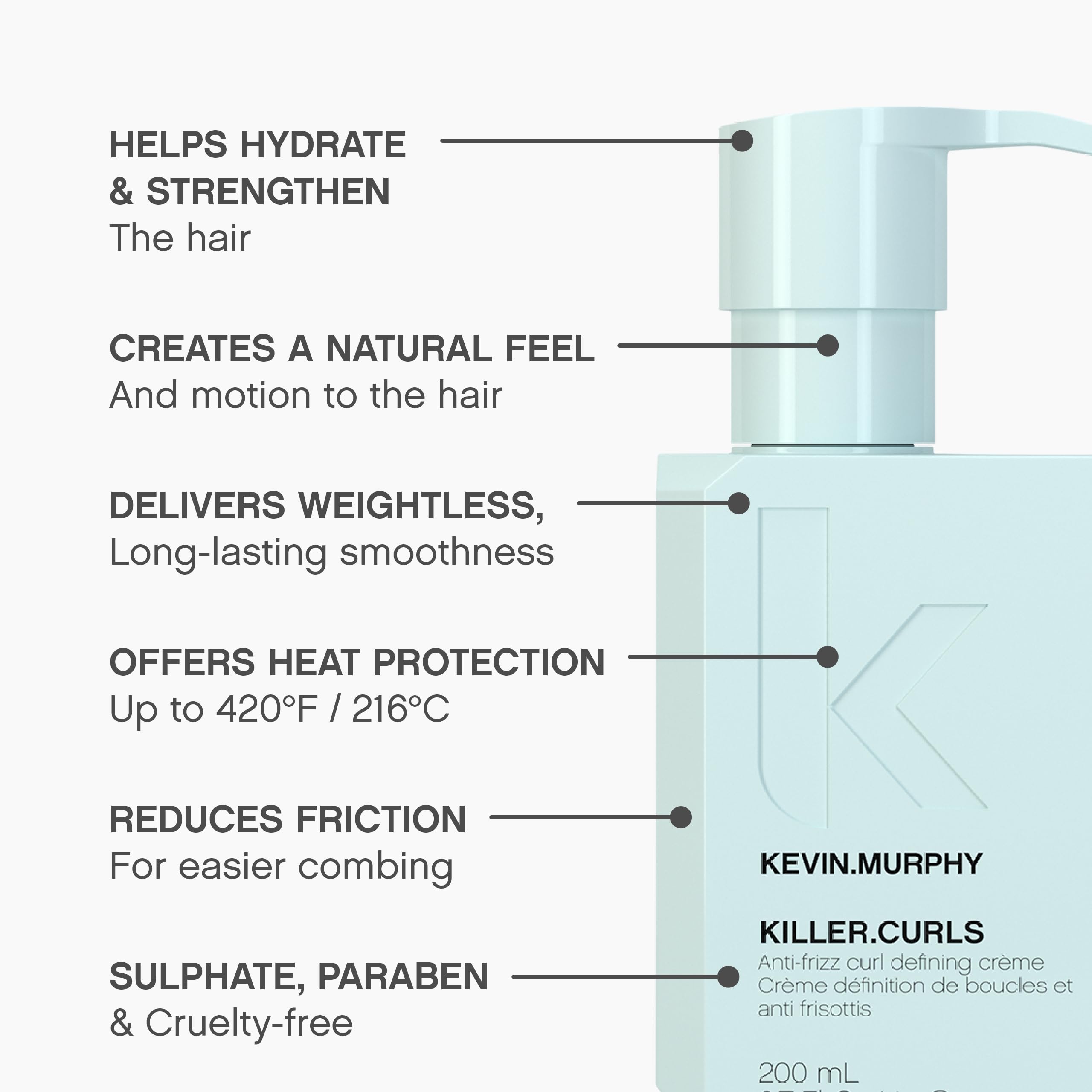 KEVIN.MURPHY applying cream to damp curls demonstrating curl activation and definition