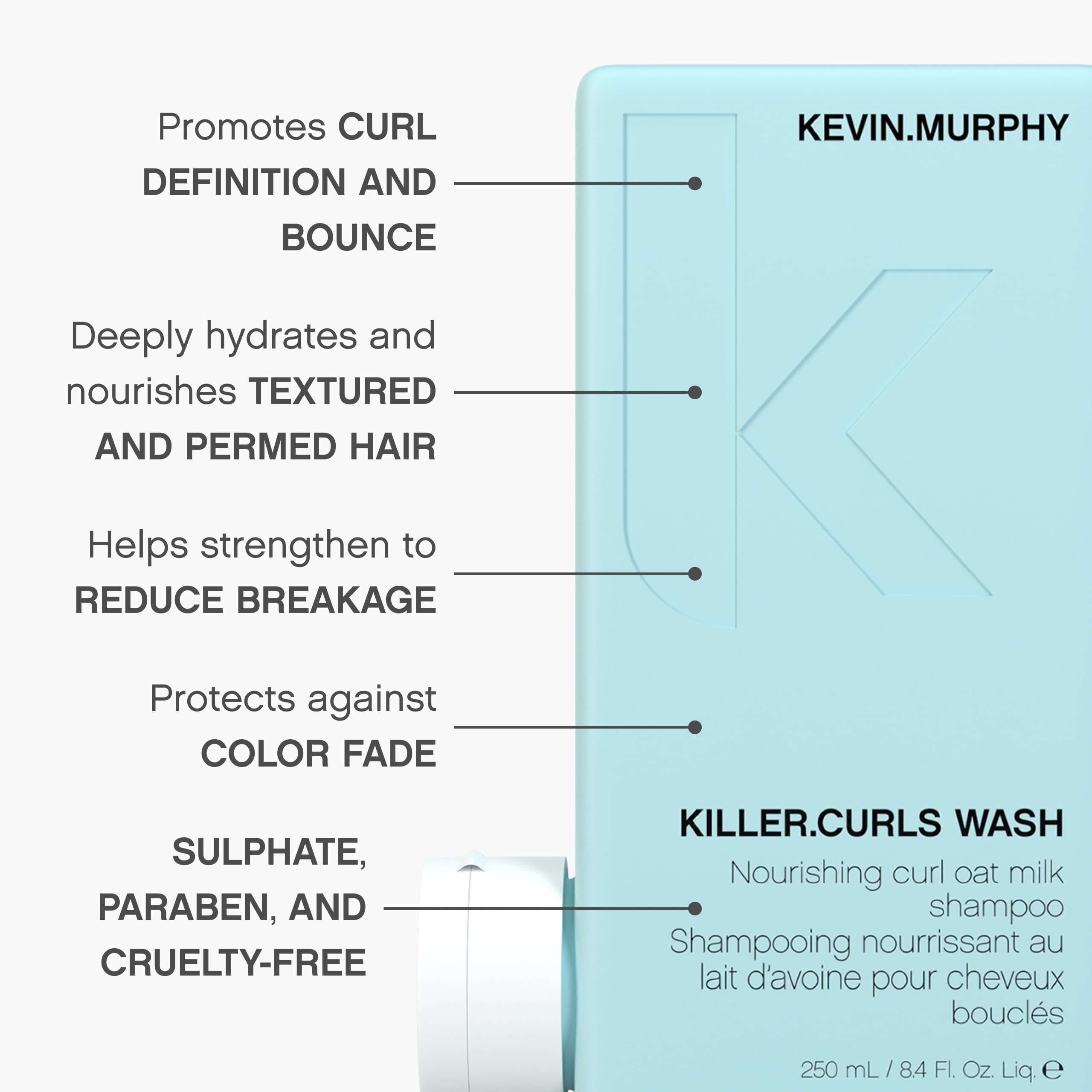 KEVIN.MURPHY shampoo being applied in shower for frizz control benefit