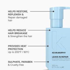 KEVIN.MURPHY applying leave-in to towel-dried hair for manageability