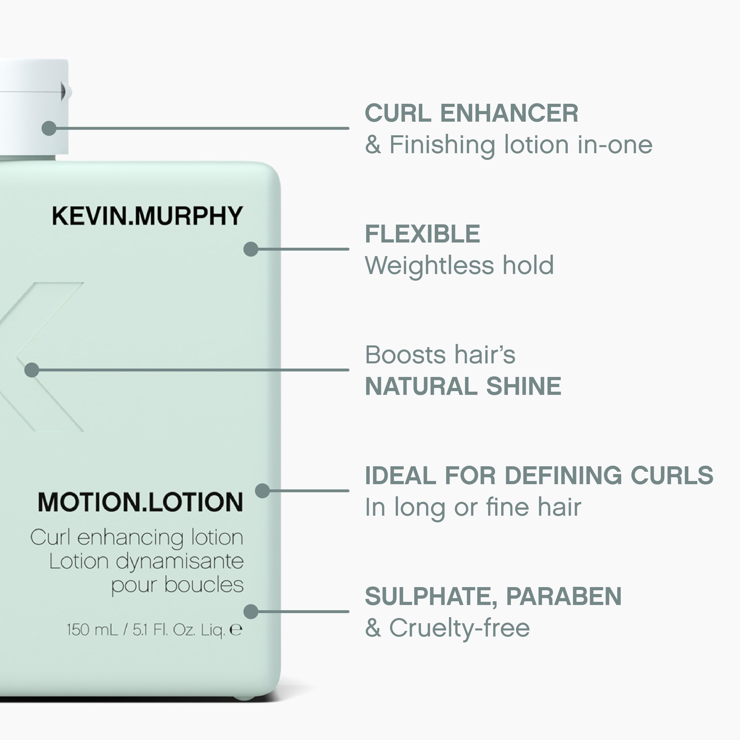 KEVIN.MURPHY lotion on hand demonstrating easy spread and absorption benefit