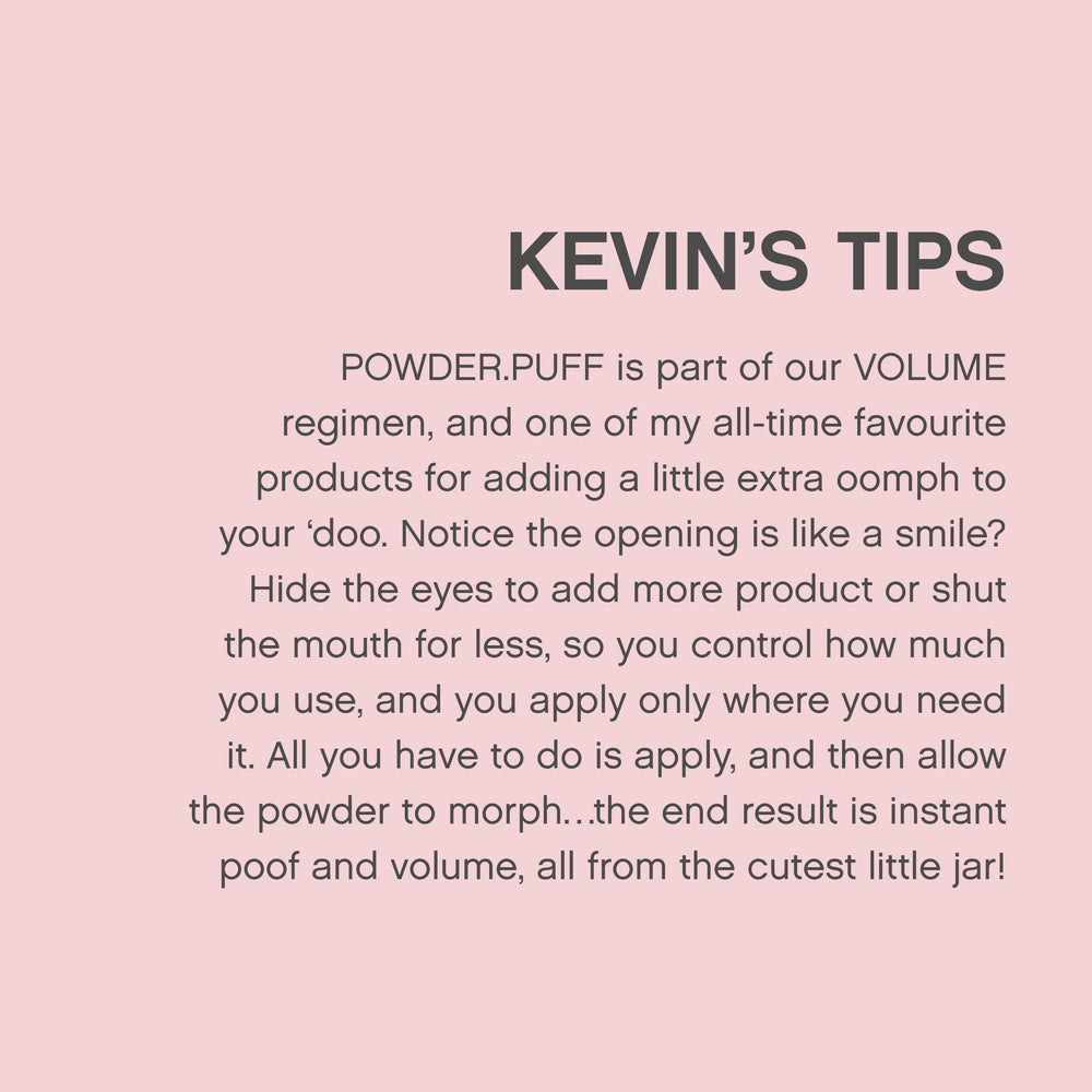 KEVIN.MURPHY Powder Puff label and ingredients closeup confirms sulfate-free benefit