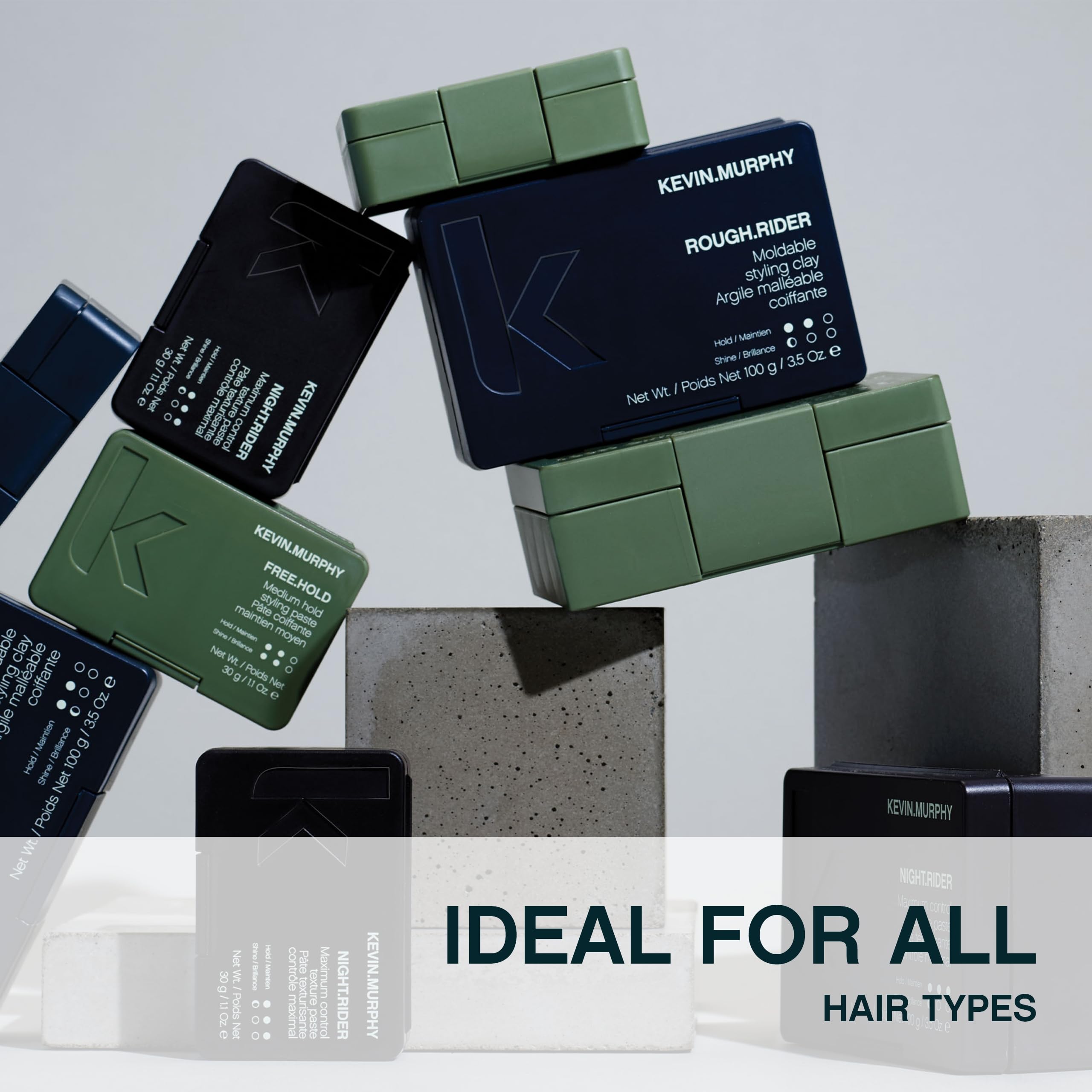 KEVIN.MURPHY before and after hair shot showing improved texture and hold benefit