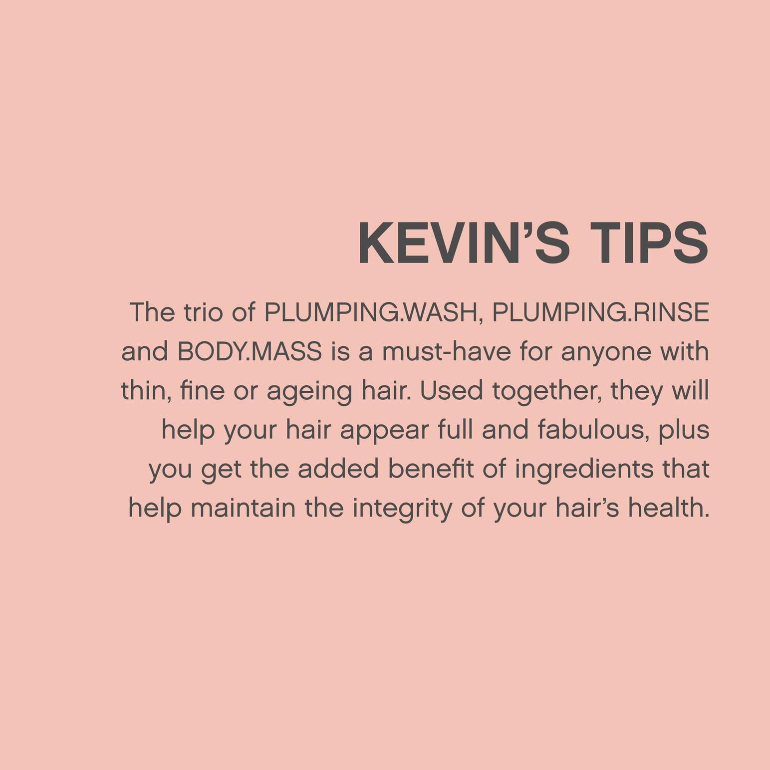 KEVIN.MURPHY bottle next to a hand showing accurate 250 mL scale