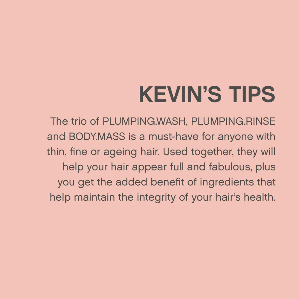 KEVIN.MURPHY bottle next to a hand showing accurate 250 mL scale