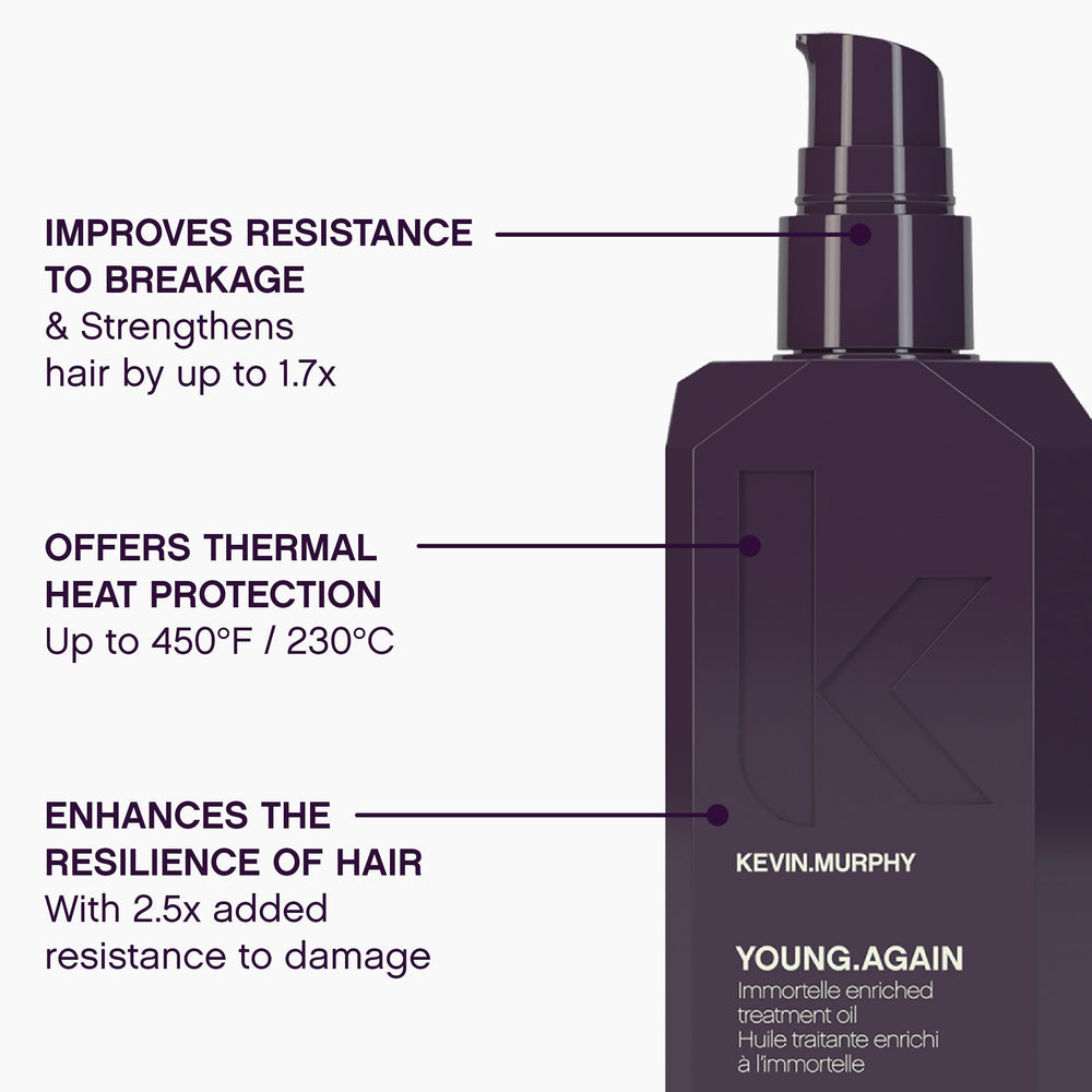 KEVIN.MURPHY applying to hair mid-lengths for heat protection and shine