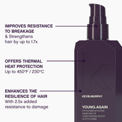 KEVIN.MURPHY applying to hair mid-lengths for heat protection and shine