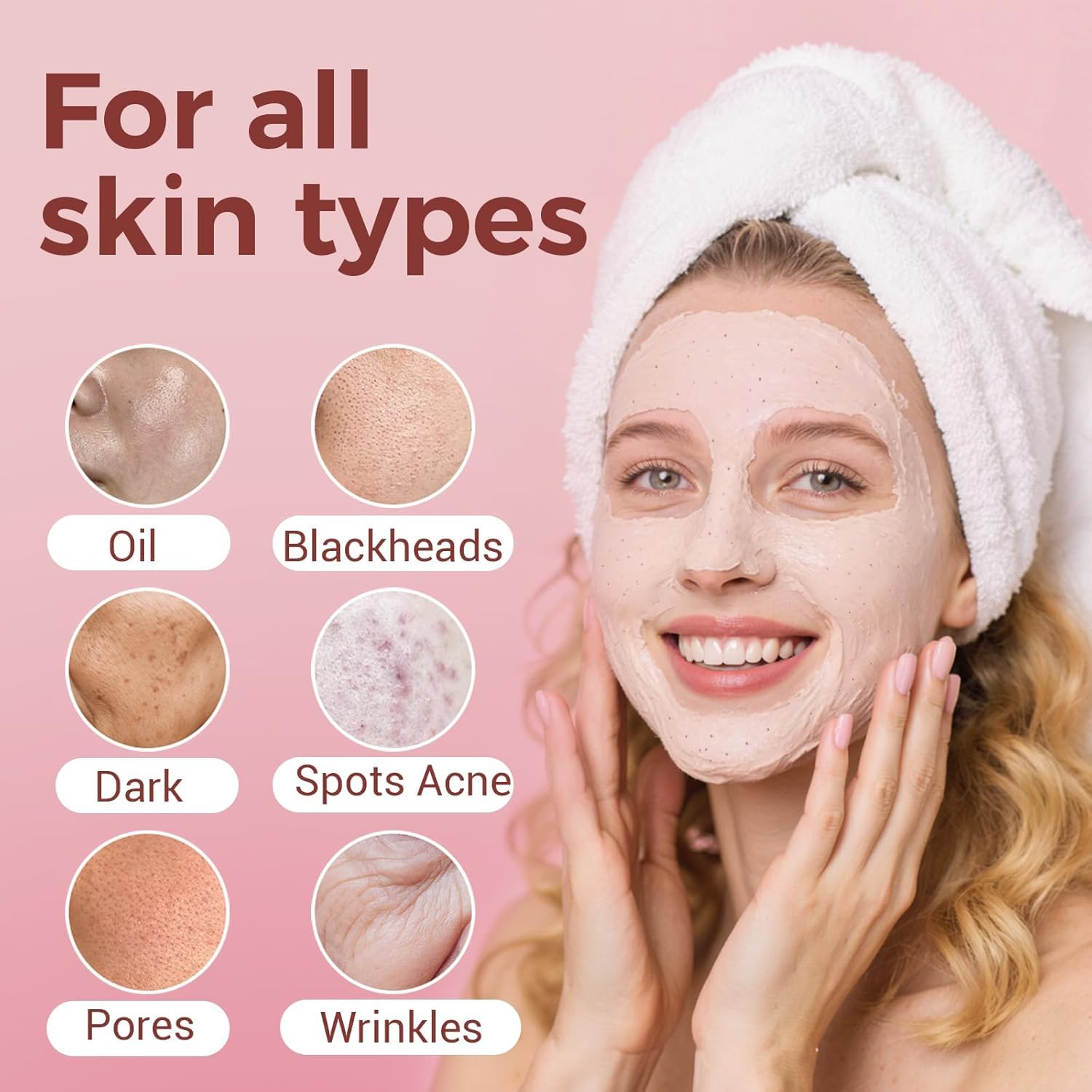KGAKML mask applied on face showing even coverage and simple at-home use
