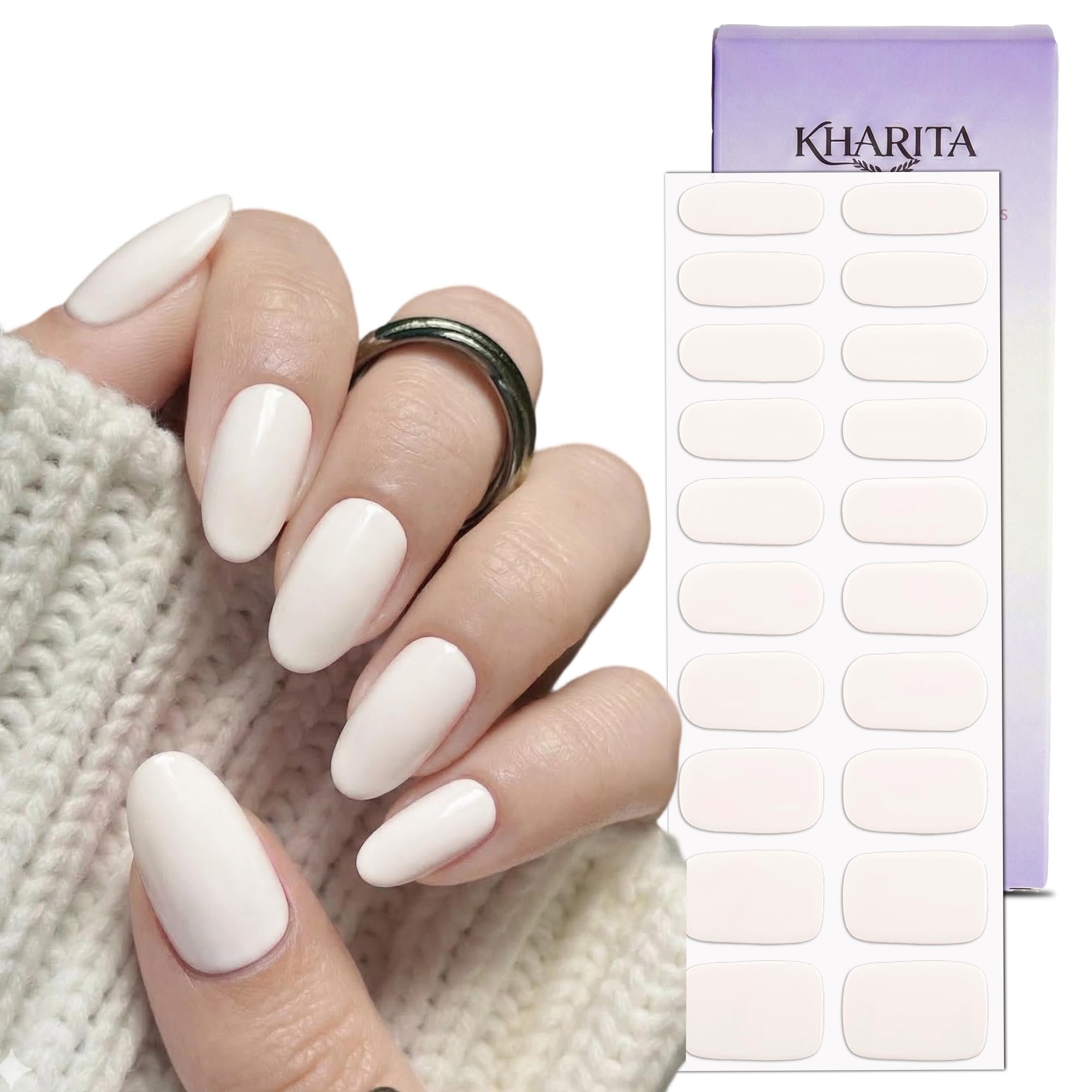 kharita front packaging showing warm white strips and kit contents to start salon nails