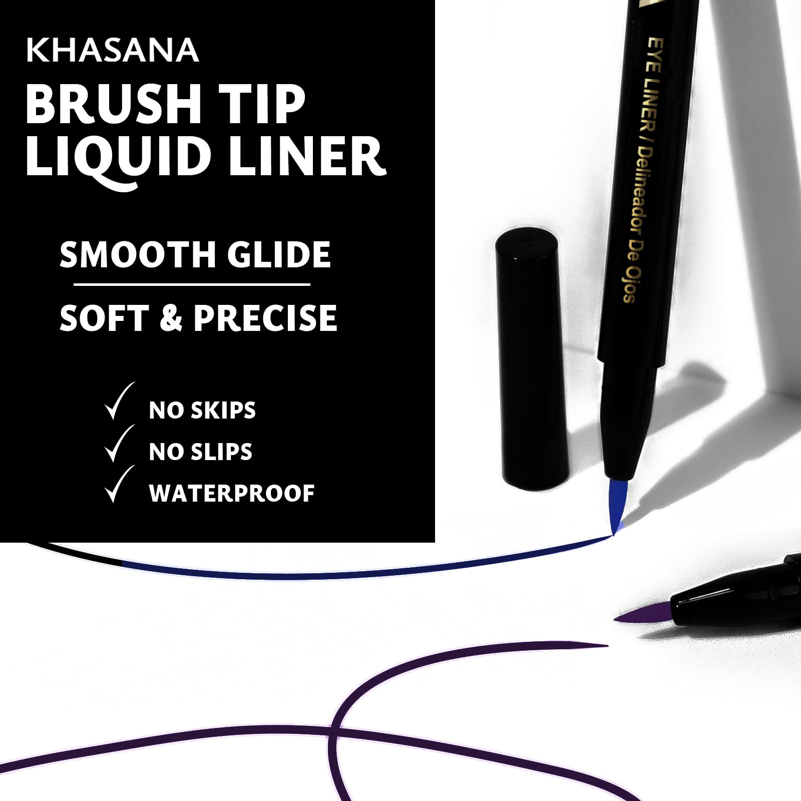 Khasana PLUM swatch stroke on skin showing intense plum pigment payoff