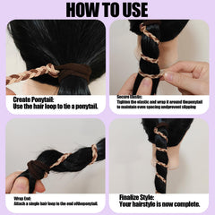 KHRYPTXH in ponytail showing secure, crease-free style benefit