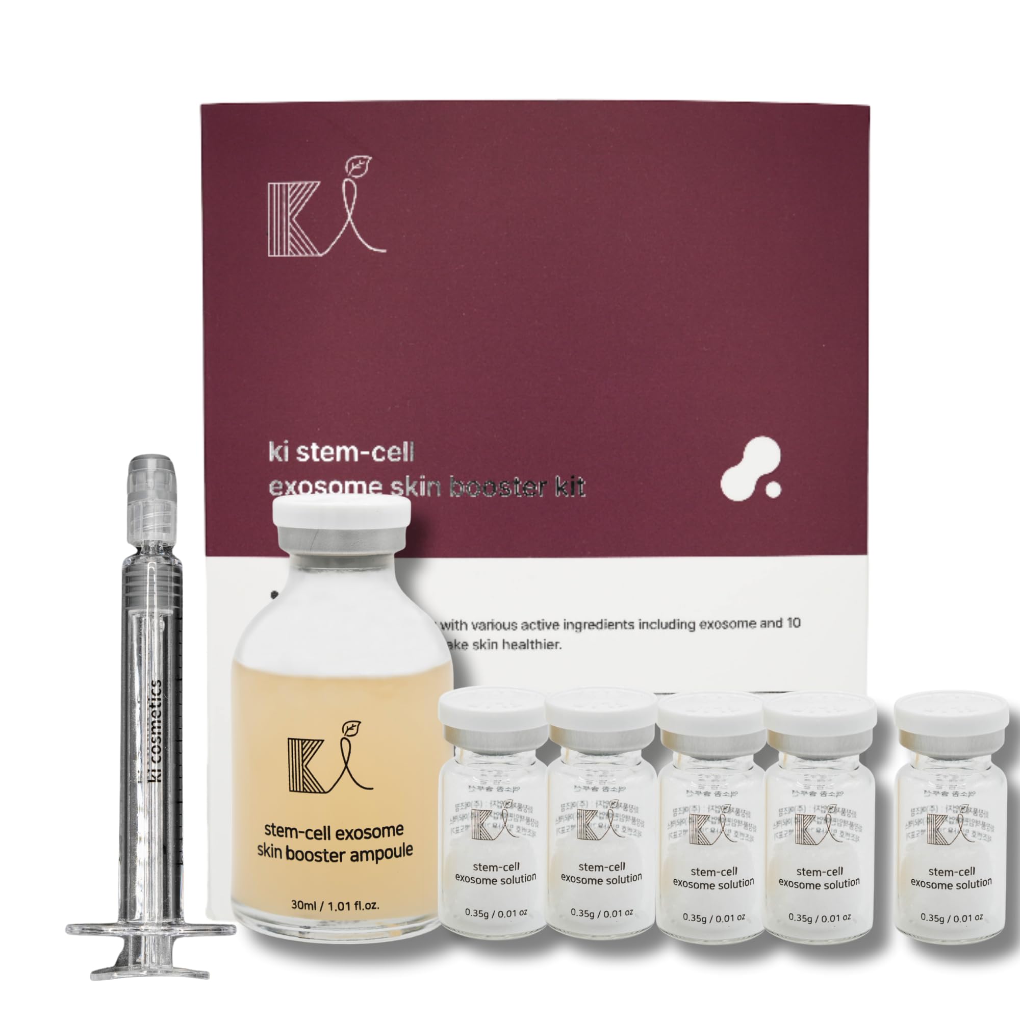 ki cosmetics front packaging showing ampoule kit for travel-friendly treatment