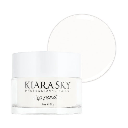 Kiara Sky jar front view showing Milky White color and clear labeling for shade identification