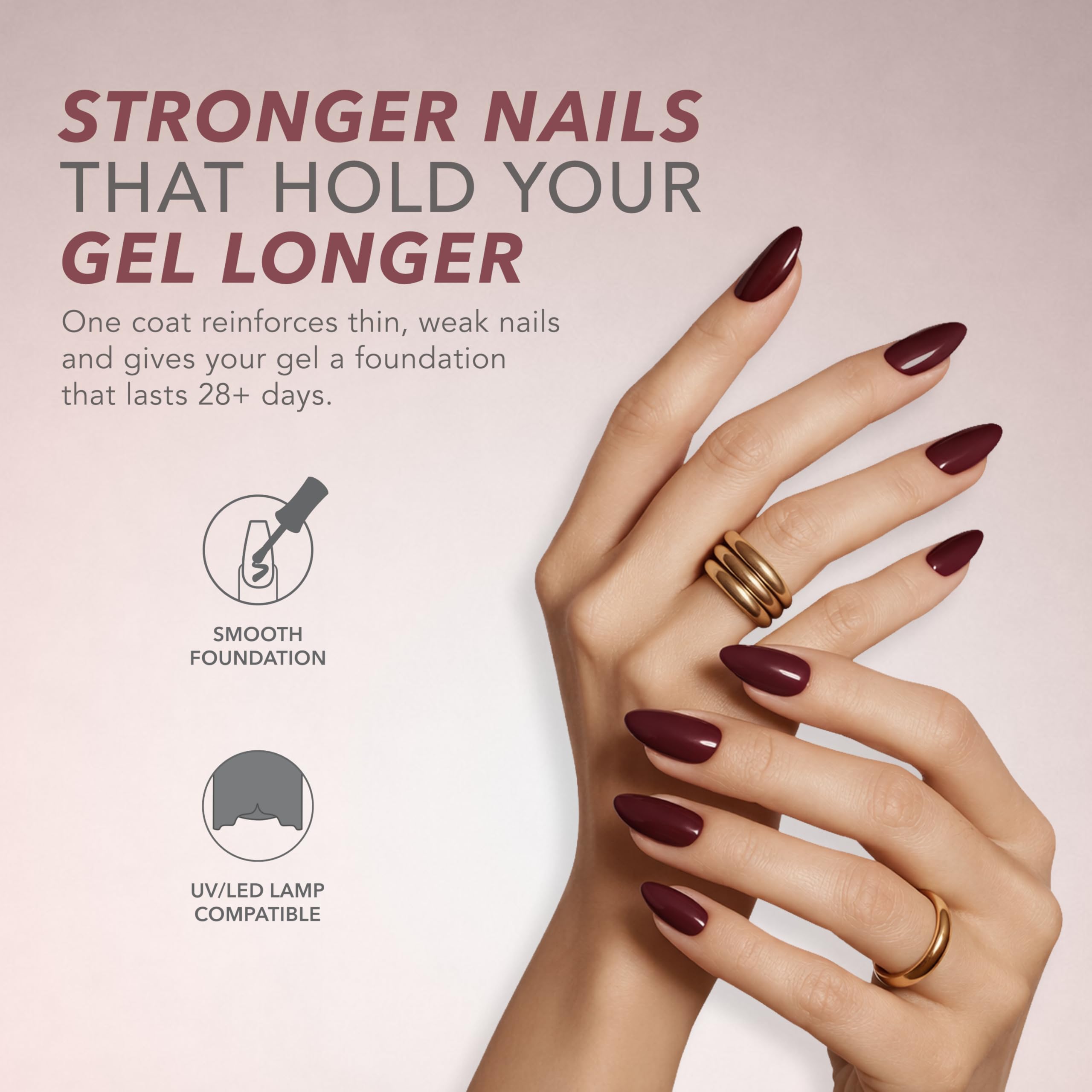 Kiara Sky close-up of base gel texture, translucent flexible formula that evens nail ridges
