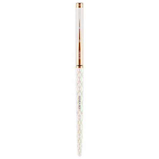 KIARA SKY medium liner front view showing iridescent handle and sleek ferrule, precise control