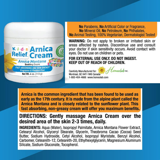 Kids Relief cream texture close-up demonstrating smooth quick-absorbing finish