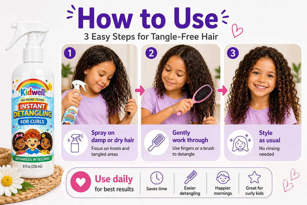 Kidwell leave-in texture on fingers showing lightweight, non-greasy feel