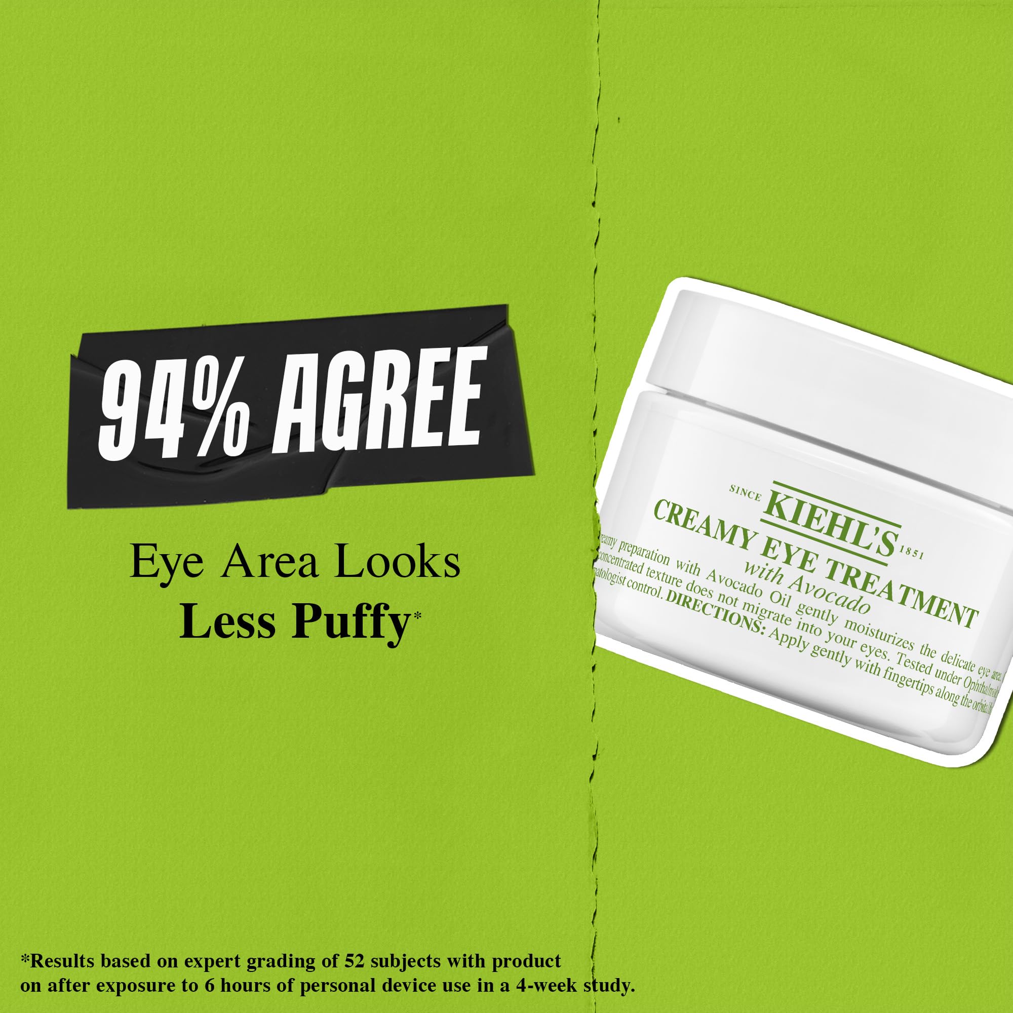 Kiehl's application demo with finger showing easy under-eye blending