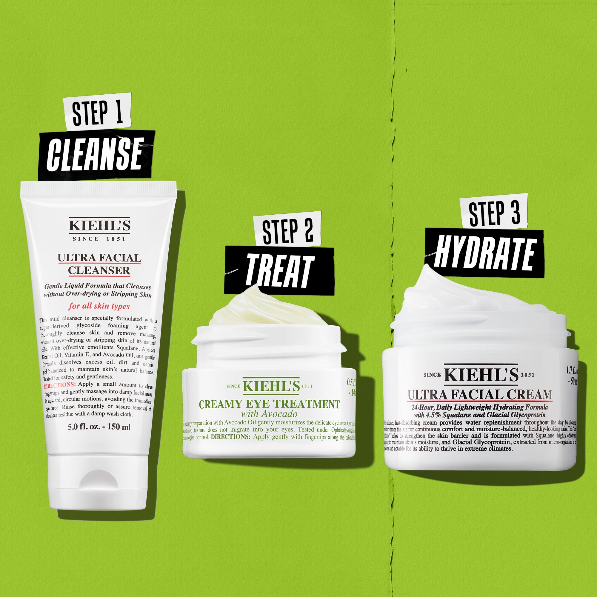 Kiehl's product label close-up highlighting 99% naturally derived formula