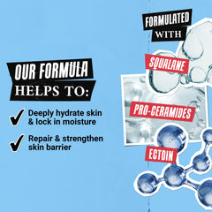 Kiehl's back label with ingredient list emphasizing squalane and ceramides
