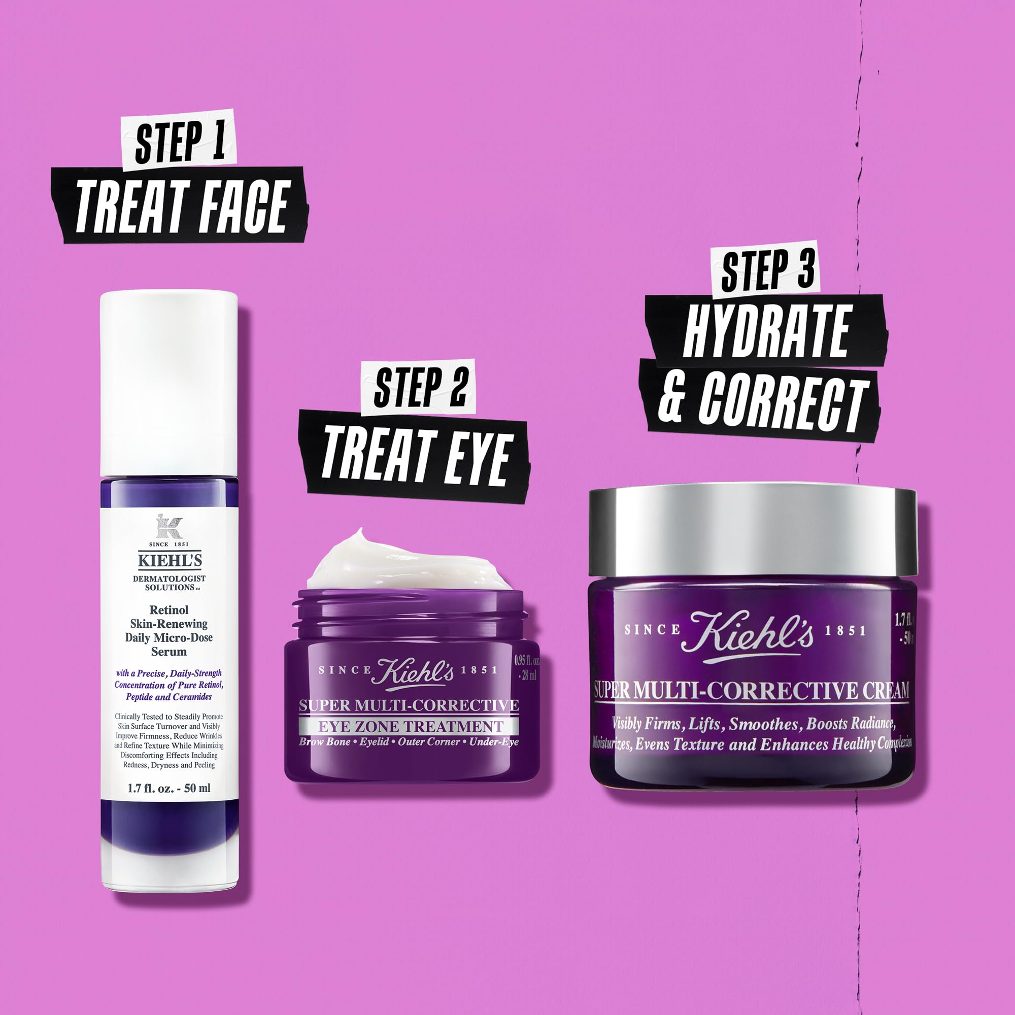 Kiehl's on bathroom shelf styled with towels showing daily routine integration benefit