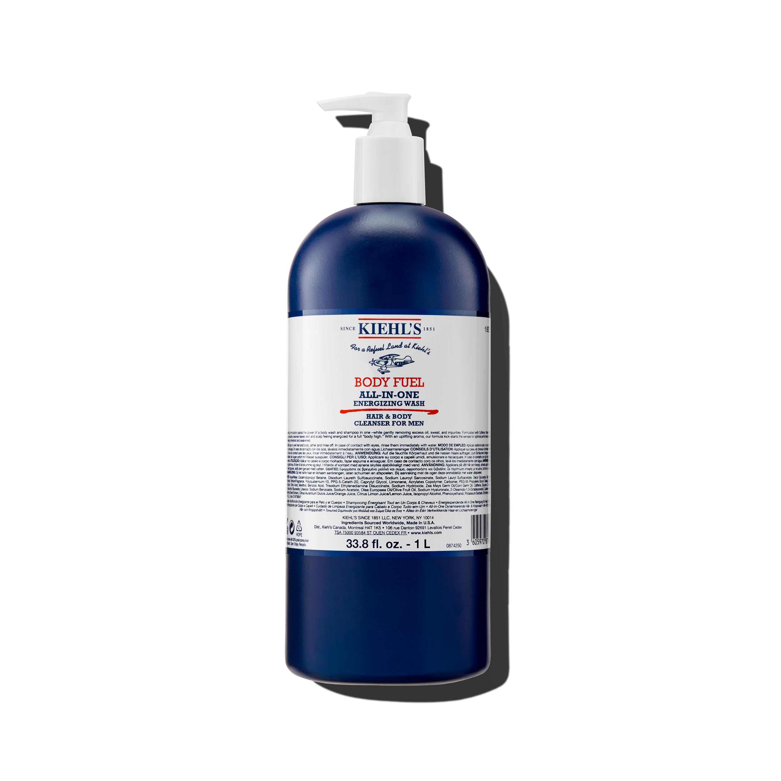 Kiehl's front bottle view showing packaging and fresh scent benefit