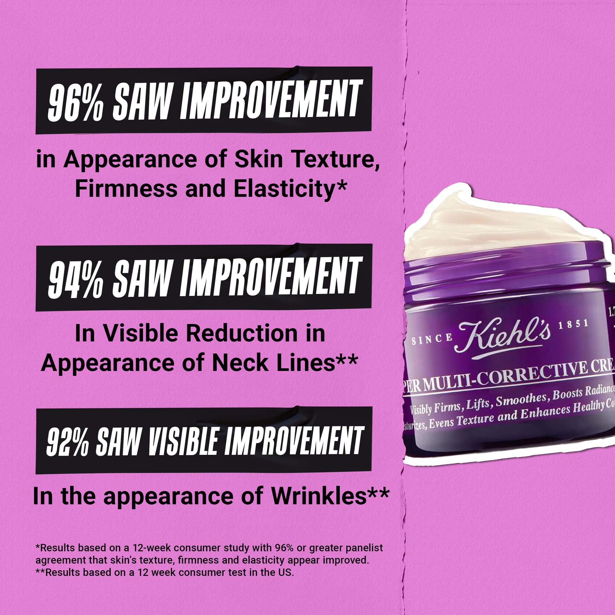 Kiehl's cream in hand demonstrating easy spreadability and lightweight feel benefit