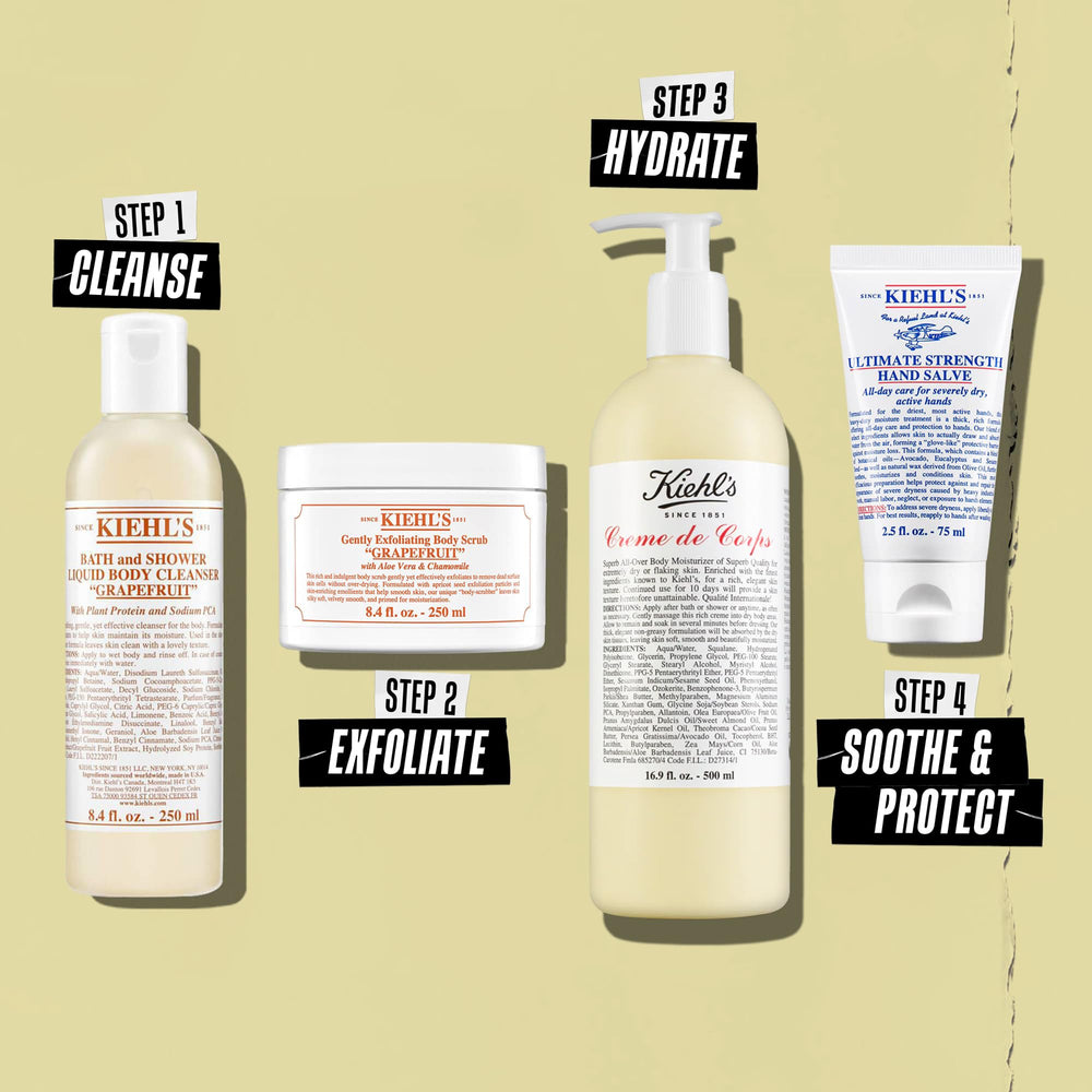 Kiehl's applied to forearm showing visibly smoother skin after moisturizing for comfort