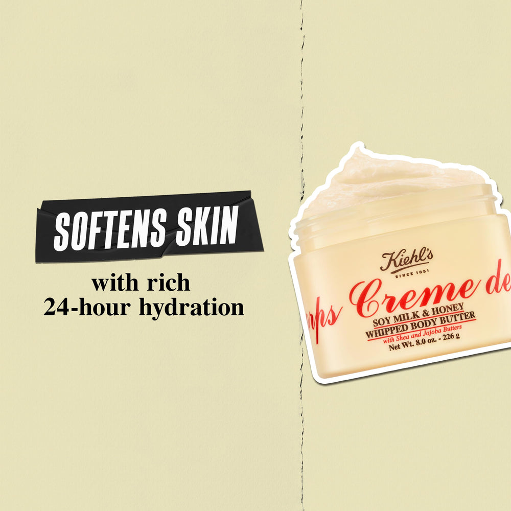 Kiehl's ingredients label close-up highlighting shea butter and plant oils for nourishment