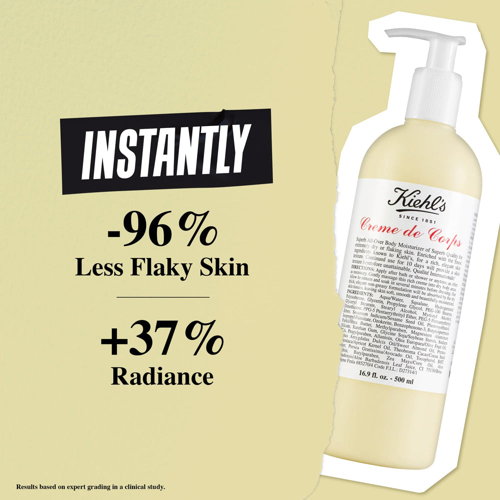 Kiehl's ingredient label featuring cocoa butter and shea butter benefits