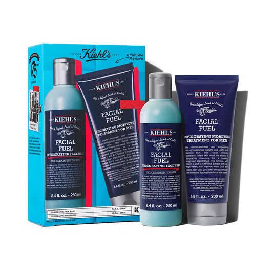 Kiehl's front packaging of the gift set showing contents and value — clear gift benefit