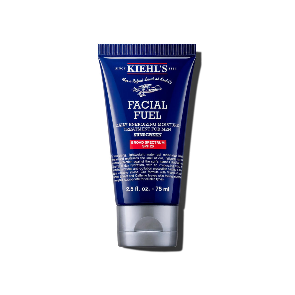 Kiehl's front tube showing product branding and SPF benefit
