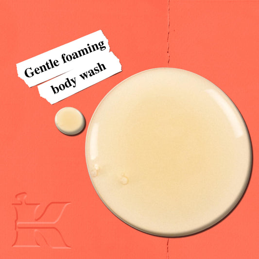 Kiehl's close-up pump and label of cleanser displaying easy dispensing benefit