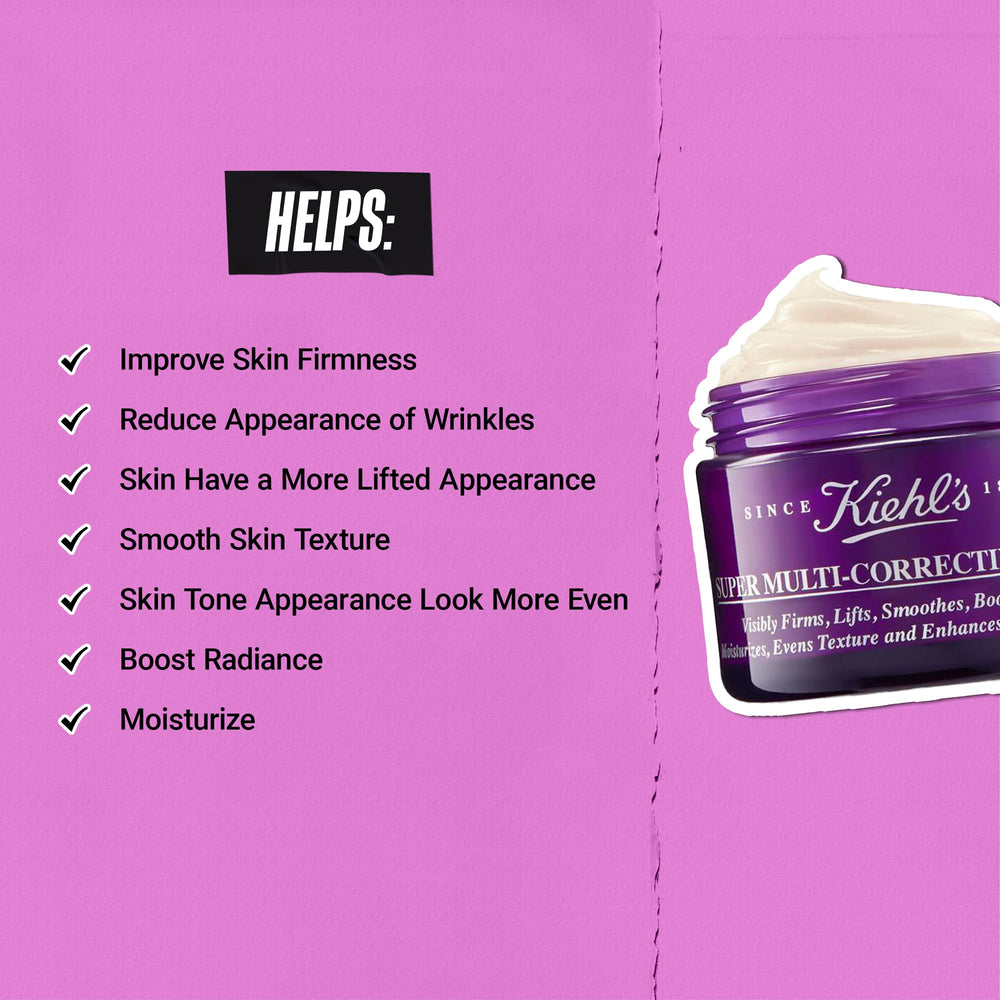 Kiehl's ingredients visual with hyaluronic acid and vitamin A highlighting hydration benefit