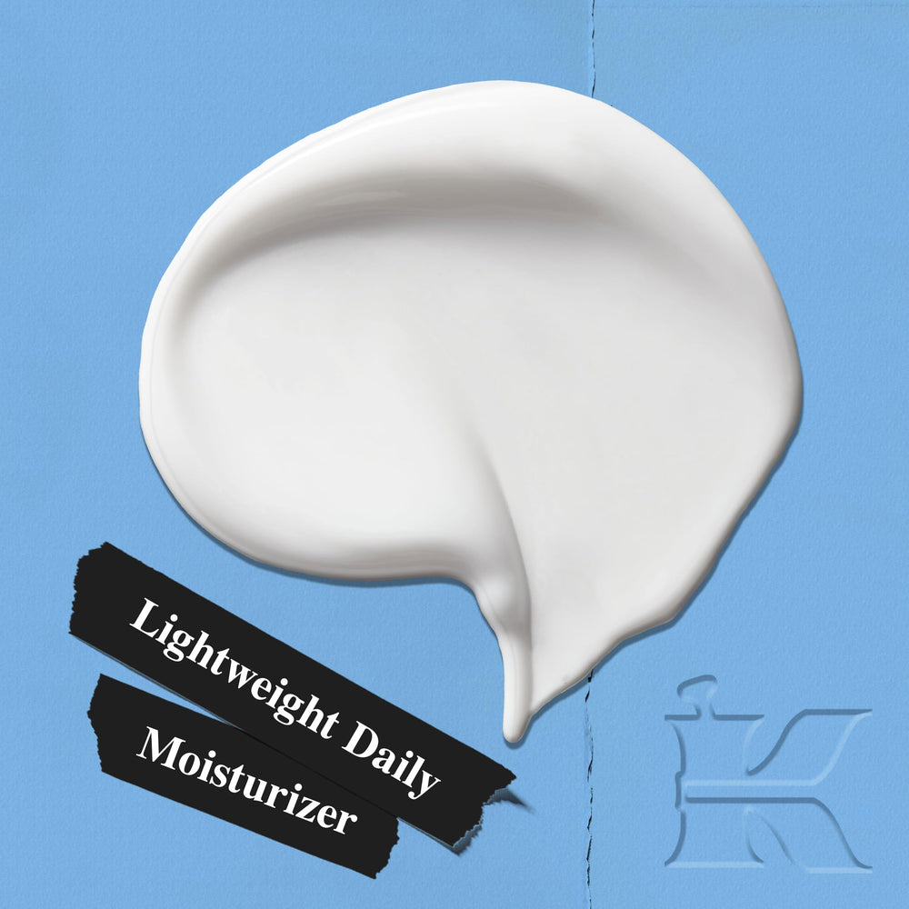 Kiehl's moisturizer cream texture close-up illustrating lightweight absorption benefit