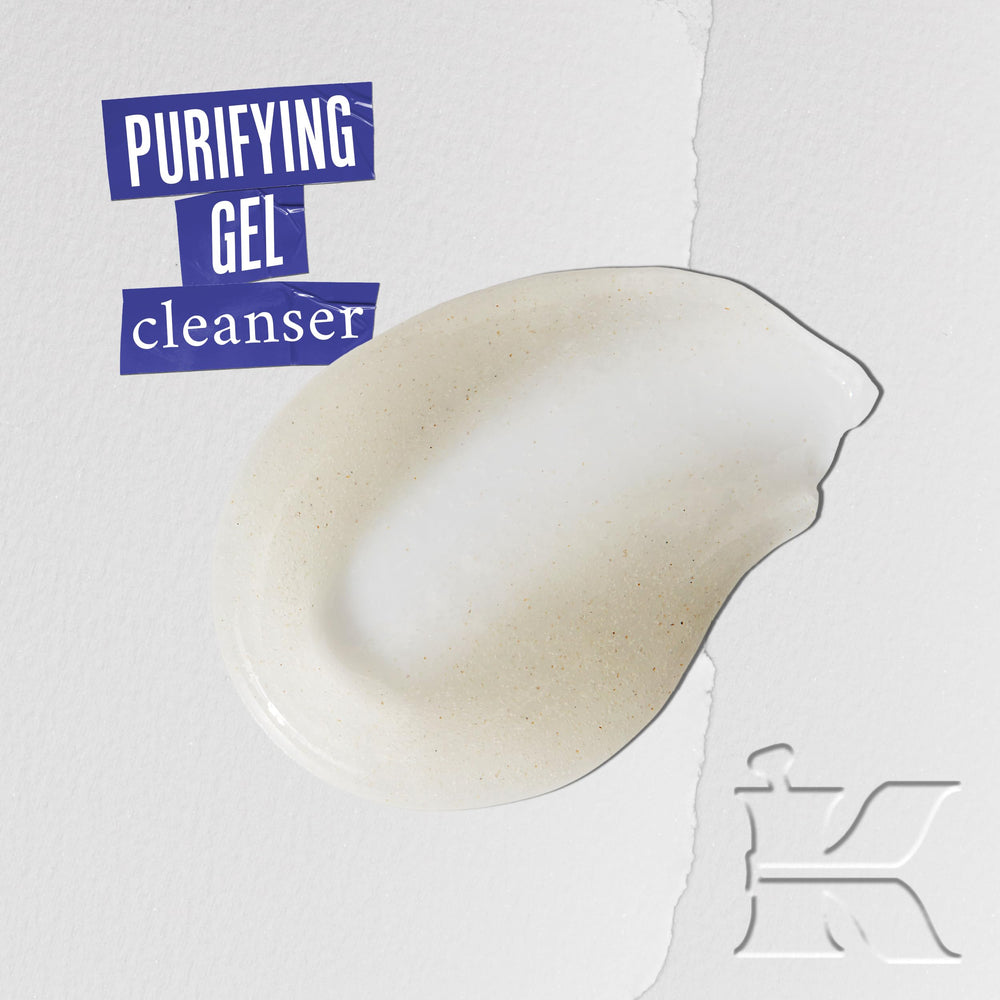 Kiehl's Pearlstone exfoliant close-up showing texture, highlights gentle refinement
