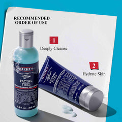 Kiehl's products in use during a morning routine for refreshed, energized appearance