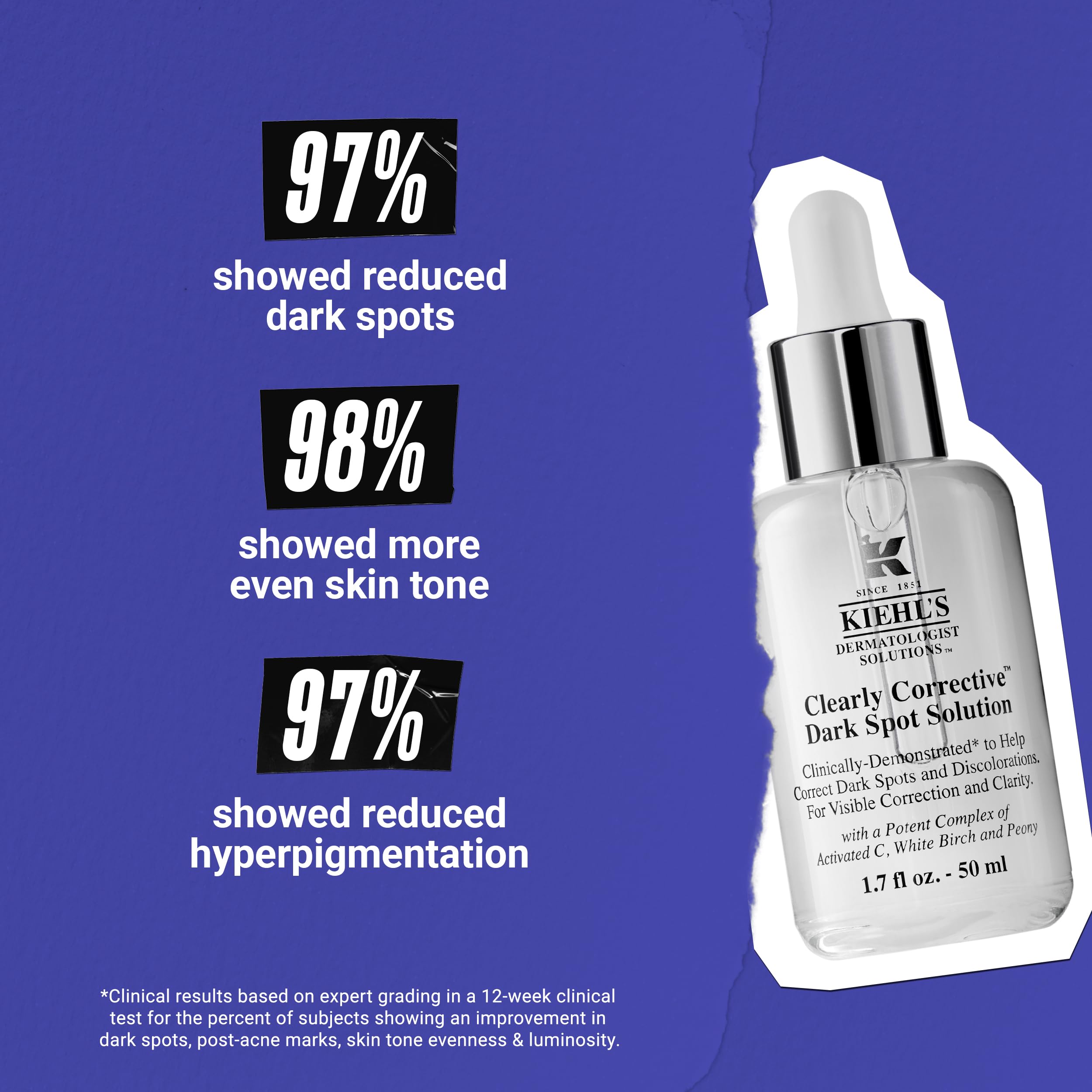 Kiehl's bottle beside a coin showing product size and travel-friendly benefit