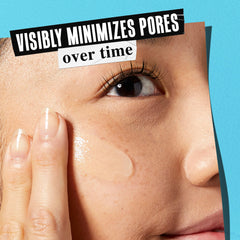 Kiehl's applied to cheek close-up showing reduced shine and smooth skin