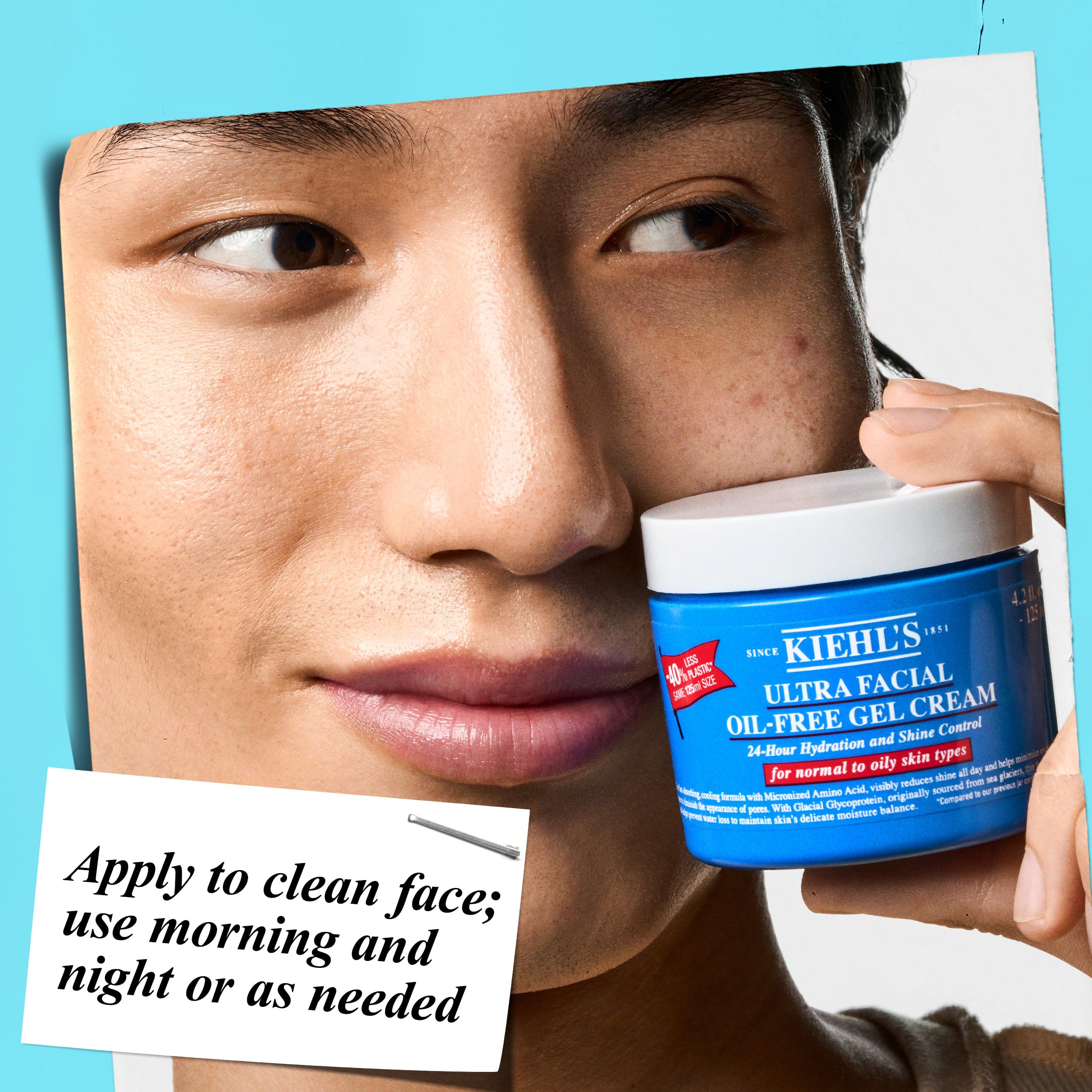 Kiehl's jar on bathroom counter lifestyle scene showing everyday use benefit