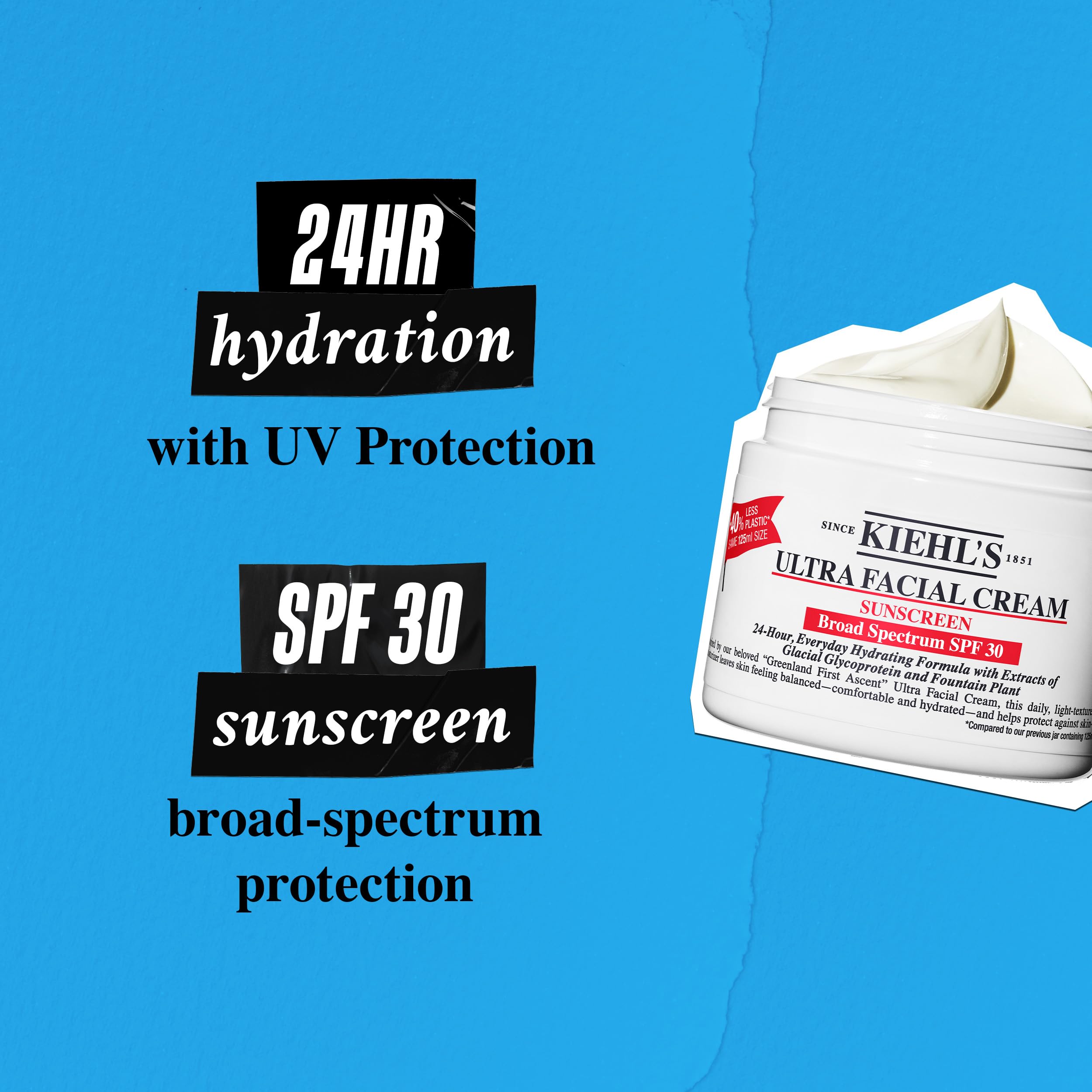 Kiehl's cream spread on hand demonstrating smooth absorption benefit