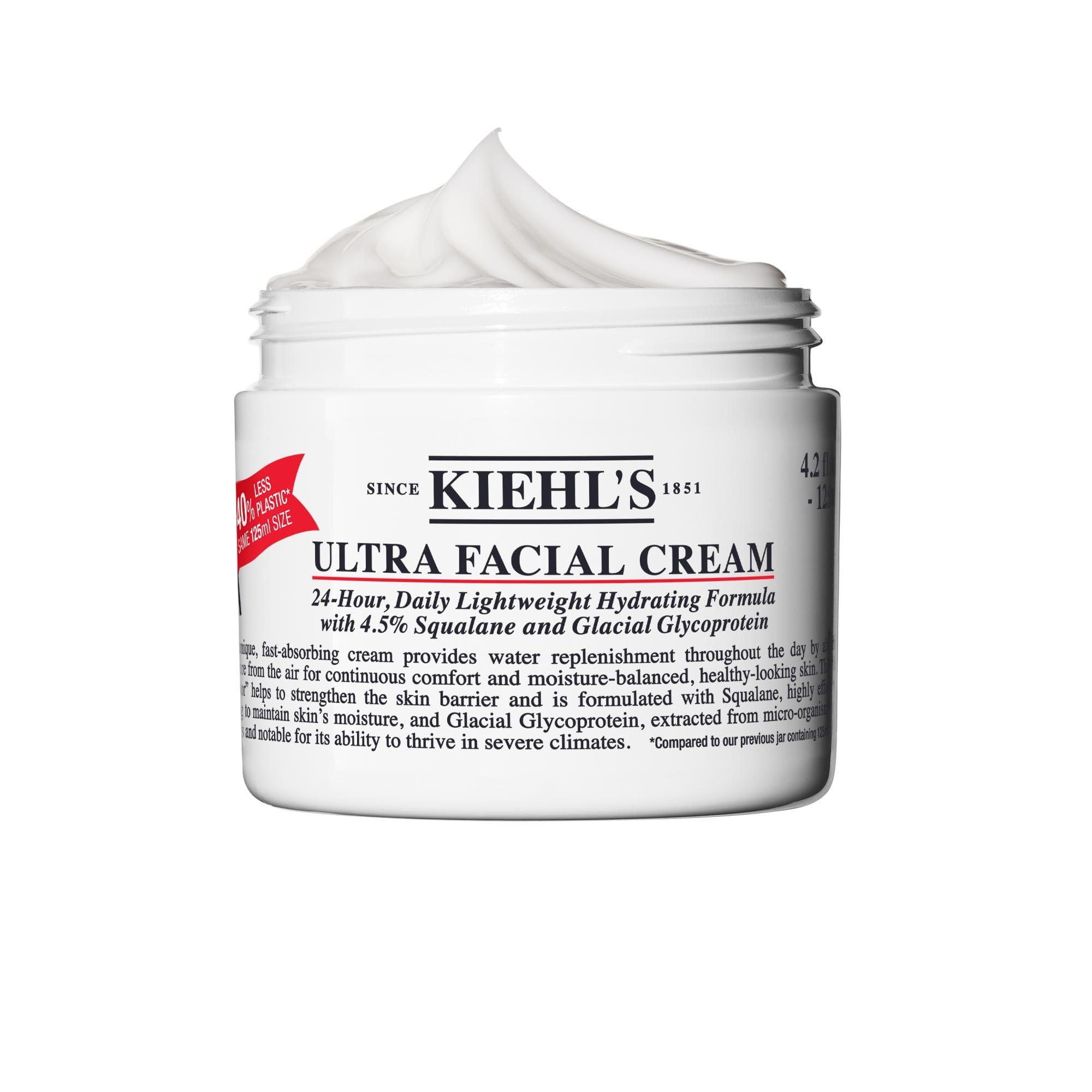 Kiehl's Ultra Facial Cream jar front view showing clean packaging and daily use benefit