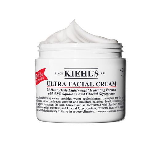 Kiehl's Ultra Facial Cream jar front view showing clean packaging and daily use benefit