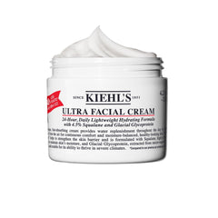 Kiehl's Ultra Facial Cream jar front view showing clean packaging and daily use benefit