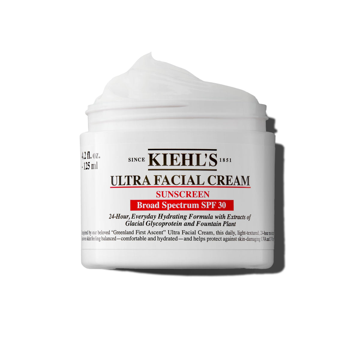 Kiehl's front-facing tube showing SPF 30 moisturizer protecting skin