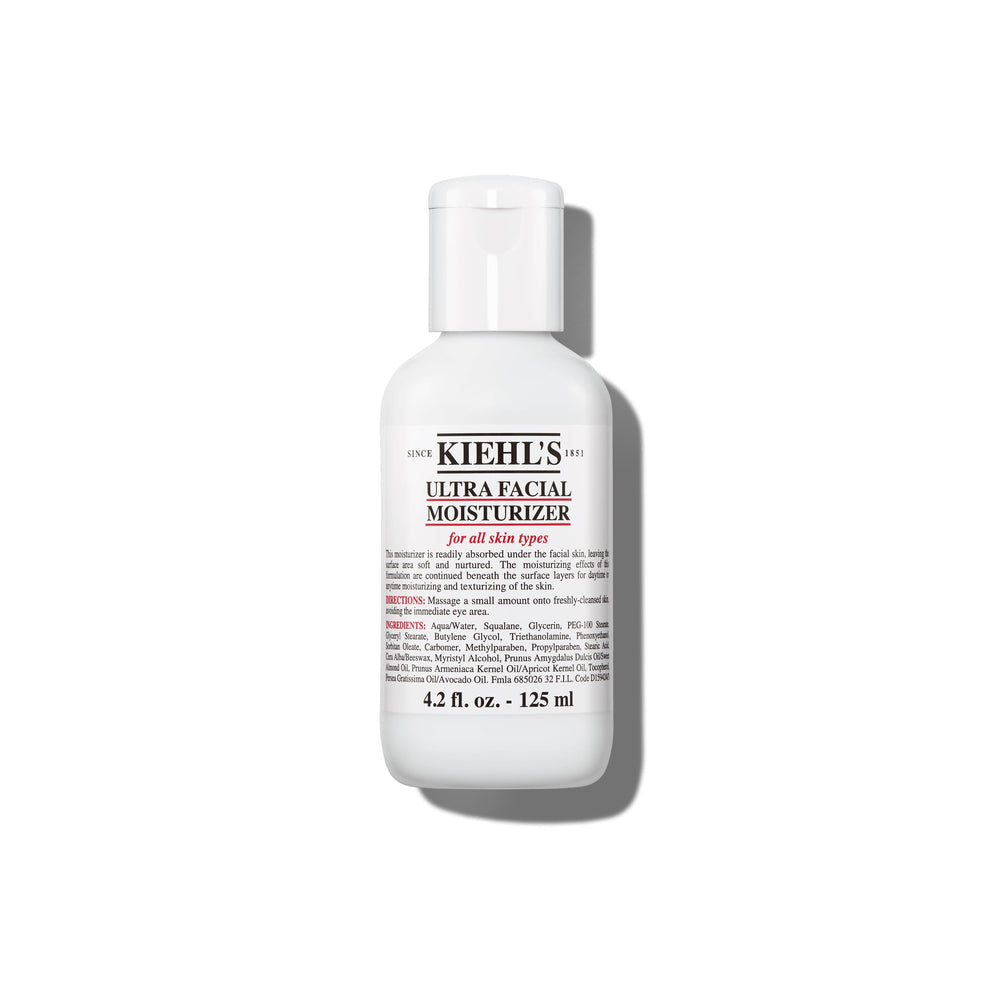 Kiehl's Ultra Facial moisturizer jar front view showing clean packaging and ingredient focus