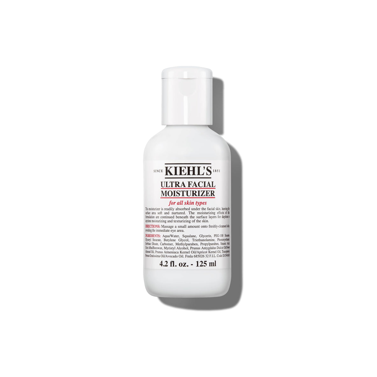 Kiehl's Ultra Facial moisturizer jar front view showing clean packaging and ingredient focus