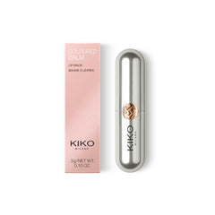 Kiko Milano Coloured Balm 04 metallic packaging with KK logo showing premium minimalist finish